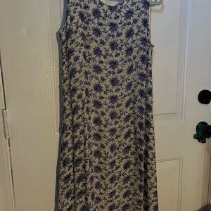April Cornell Purple and ivory Floral reversible Maxi Dress